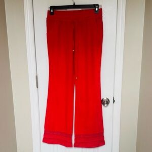 Stylish Wide Leg Linen Pants in Vibrant Red